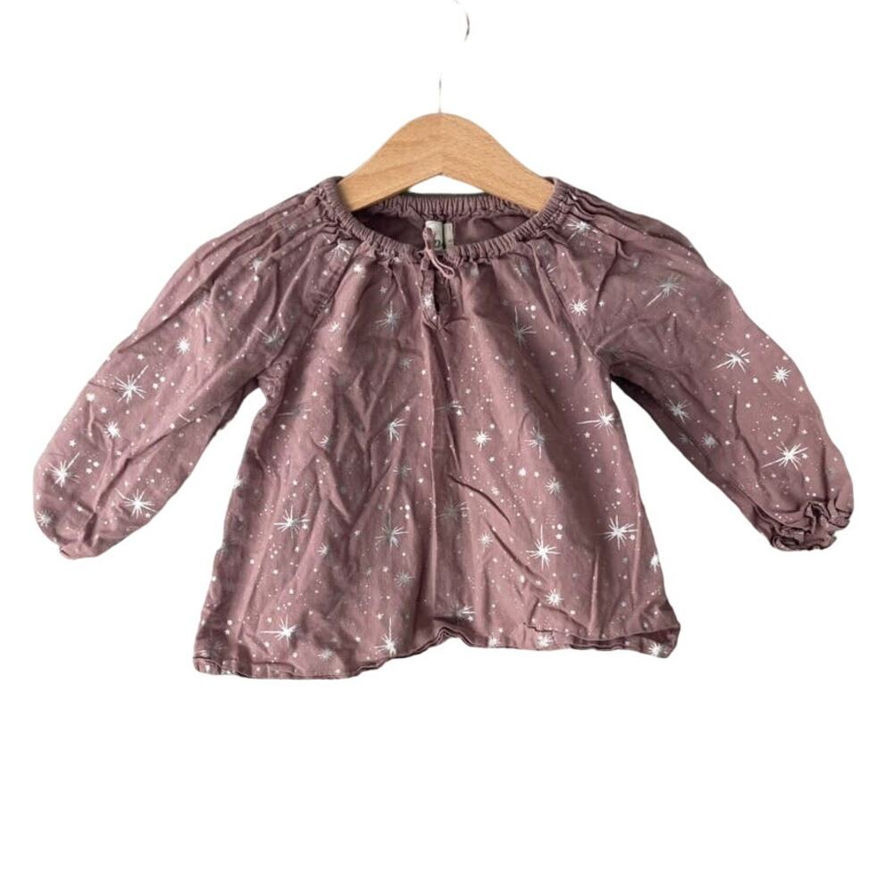 Peek Little Peanut Starburst Peasant Blouse - Dusty Rose Mauve - 12-18M